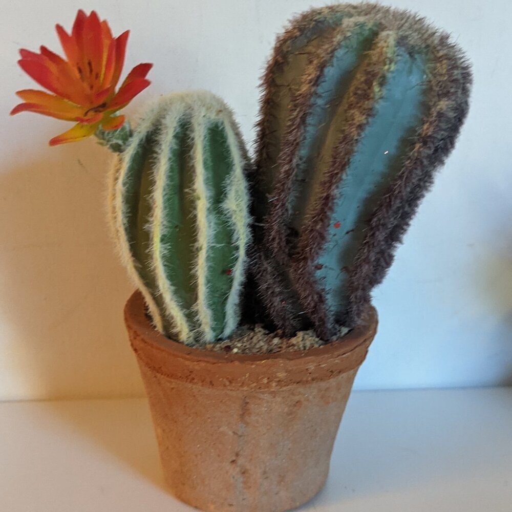NEW Ashland Faux Triple Cactus Clay Pot Floral Succulent Michael's Desert Summer - Picture 4 of 8